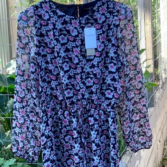 🔆NWT BANANA REPUBLIC LS FLOUNCE FNF WARM CONBO DRESS SZ S - Picture 8 of 16